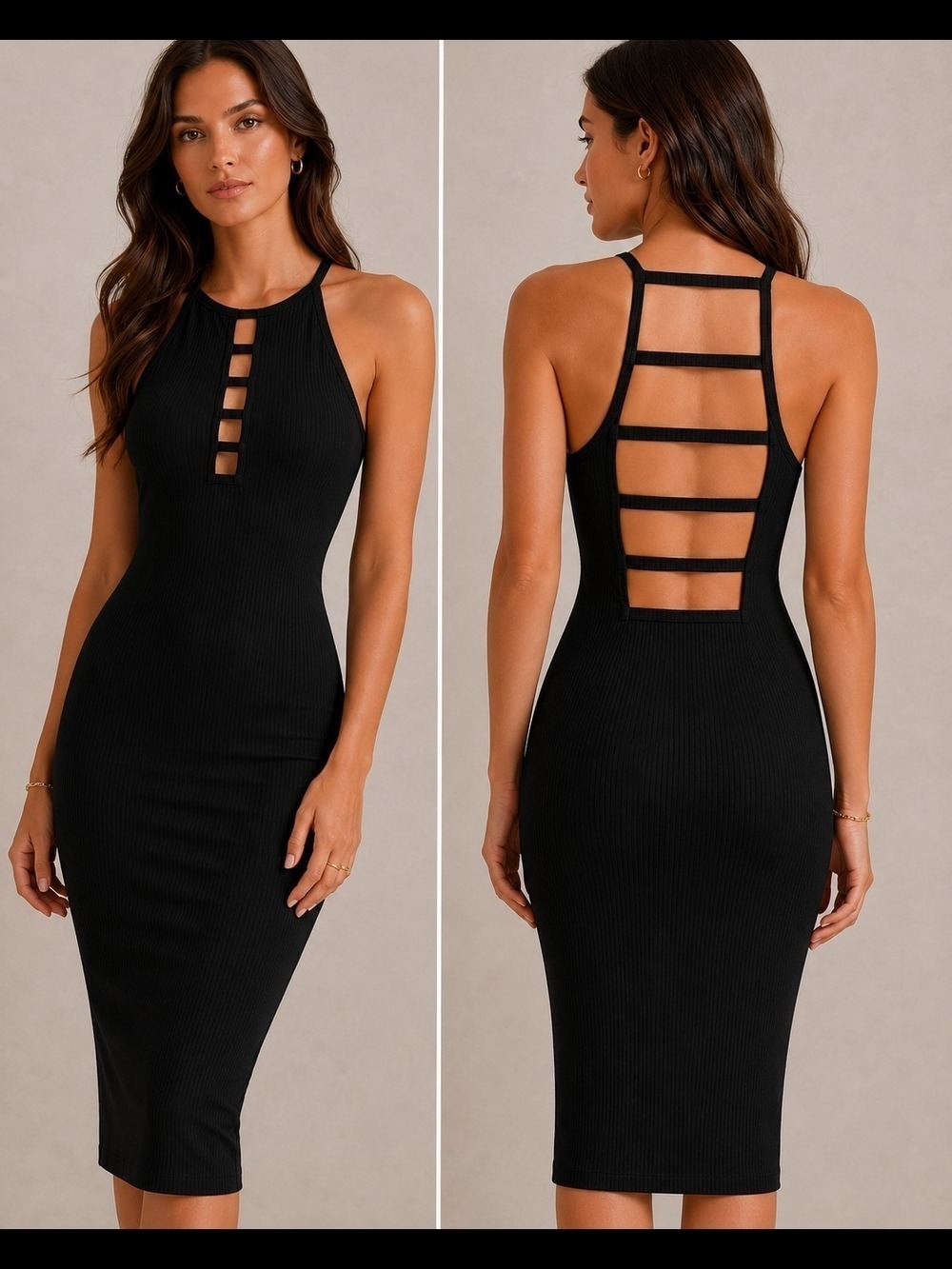 Victoria Sport Minimalist Bodycon Dress Sport Luxe Athleisure Size M
